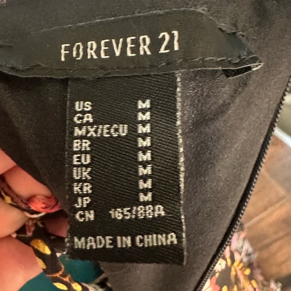 floral print tiered maxi dress Forever 21 black tie back - Picture 13 of 16